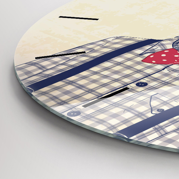 Wanduhr rund mit motiv Hirsch im Hemd