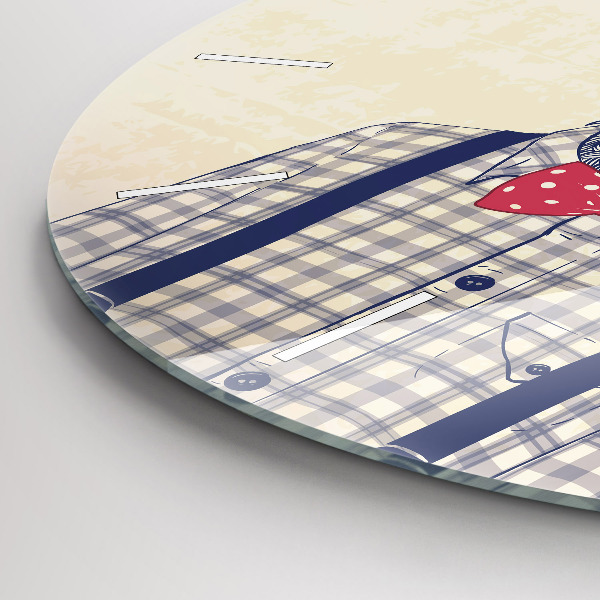 Wanduhr rund mit motiv Hirsch im Hemd