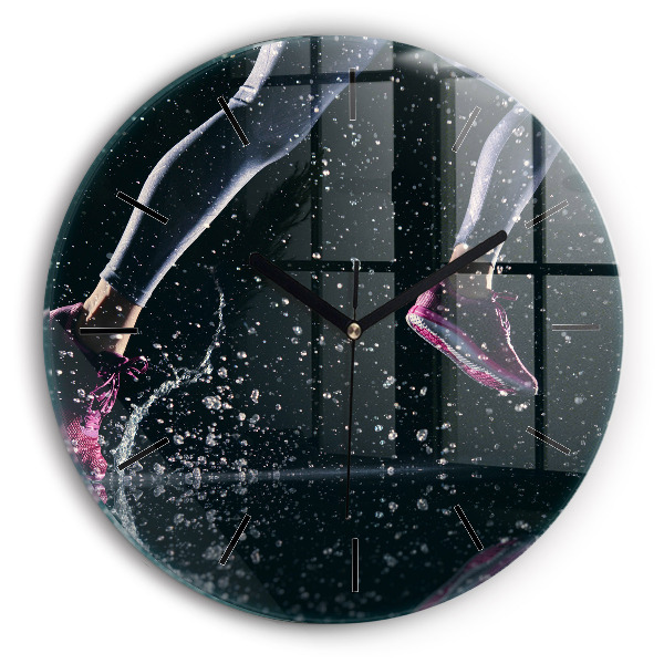 Wanduhr glas rund Gesunder Lebensstil und Laufen