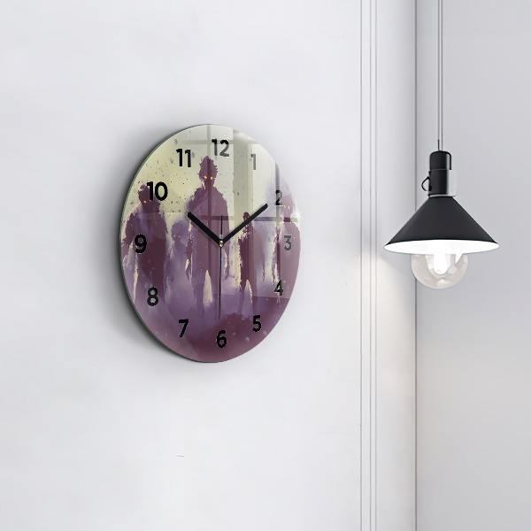 Wanduhr rund Zombie bei Nacht - Halloween
