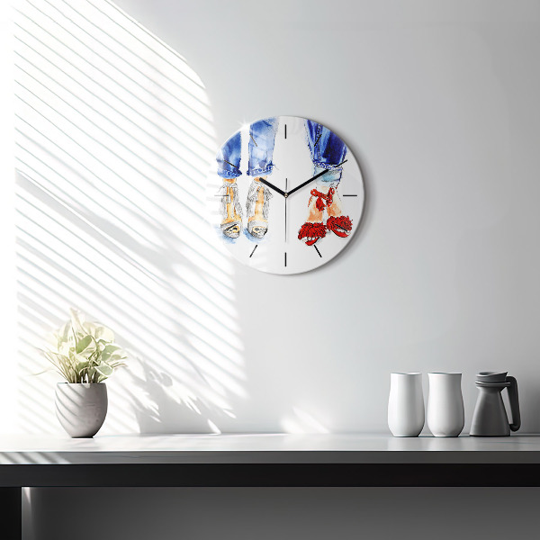 Wanduhr glas rund Frauen-Nadeln