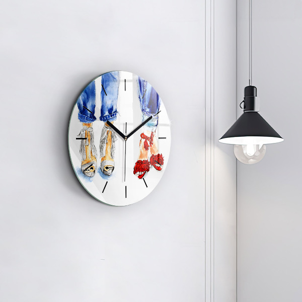 Wanduhr glas rund Frauen-Nadeln