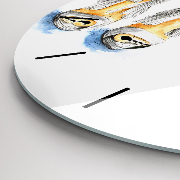 Wanduhr glas rund Frauen-Nadeln