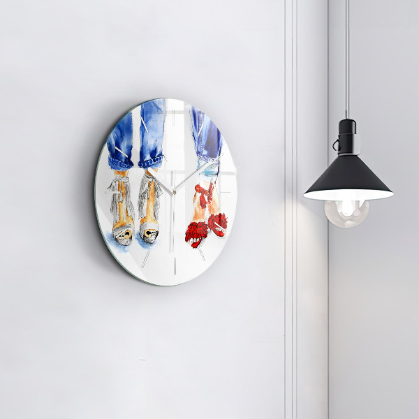 Wanduhr glas rund Frauen-Nadeln