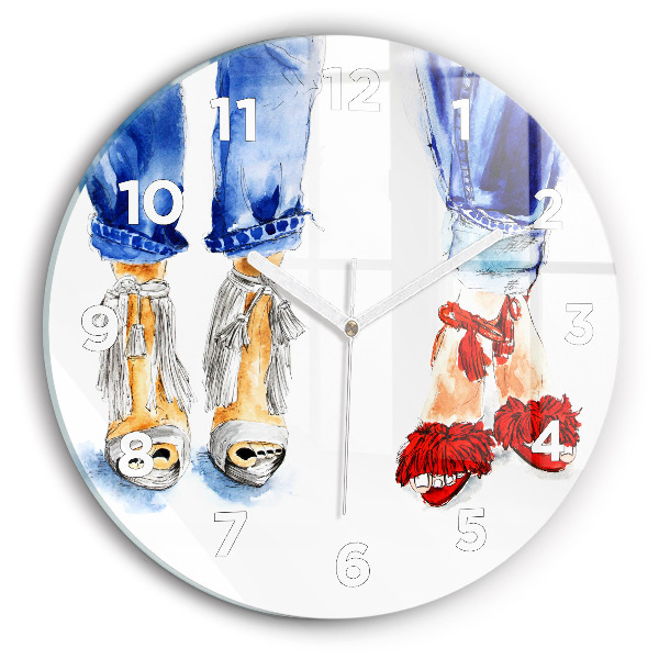 Wanduhr glas rund Frauen-Nadeln