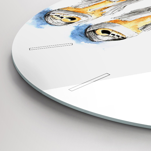 Wanduhr glas rund Frauen-Nadeln