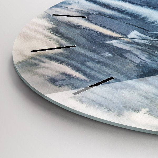 Wanduhr glas rund Fischer auf einem See