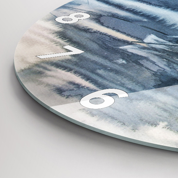 Wanduhr glas rund Fischer auf einem See