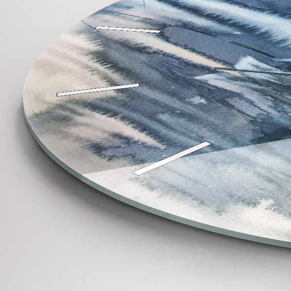 Wanduhr glas rund Fischer auf einem See