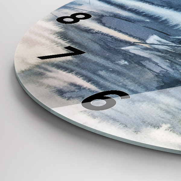 Wanduhr glas rund Fischer auf einem See