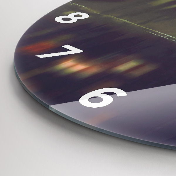 Wanduhr rund Menschen mit Regenschirmen