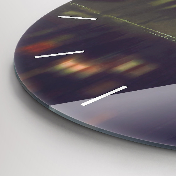 Wanduhr rund Menschen mit Regenschirmen