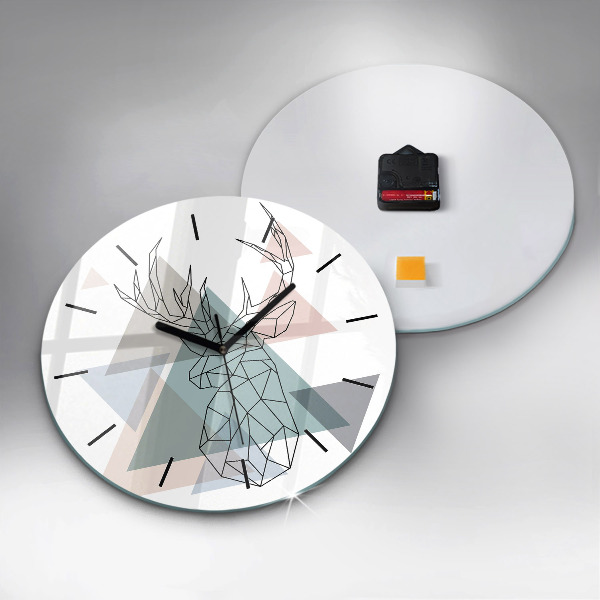 Wanduhr glas rund Rentier skandinavischer Stil