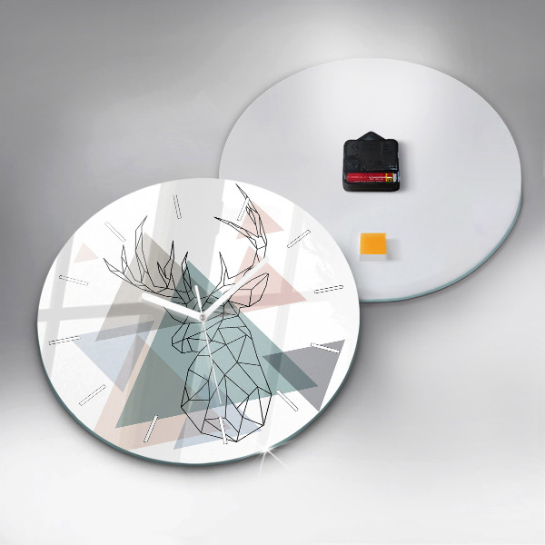 Wanduhr glas rund Rentier skandinavischer Stil