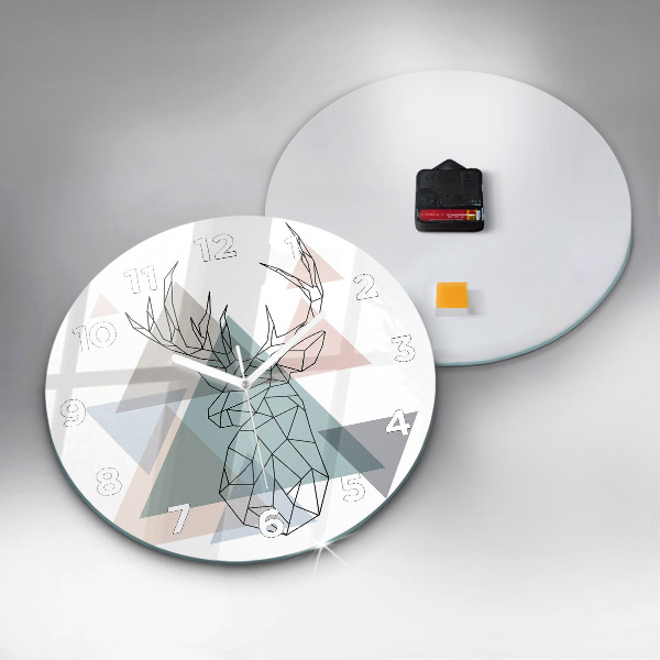 Wanduhr glas rund Rentier skandinavischer Stil