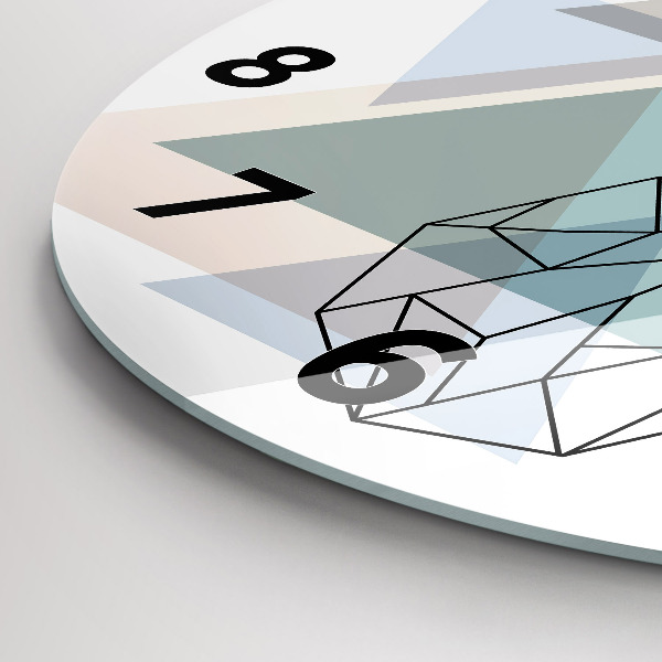 Wanduhr glas rund Rentier skandinavischer Stil