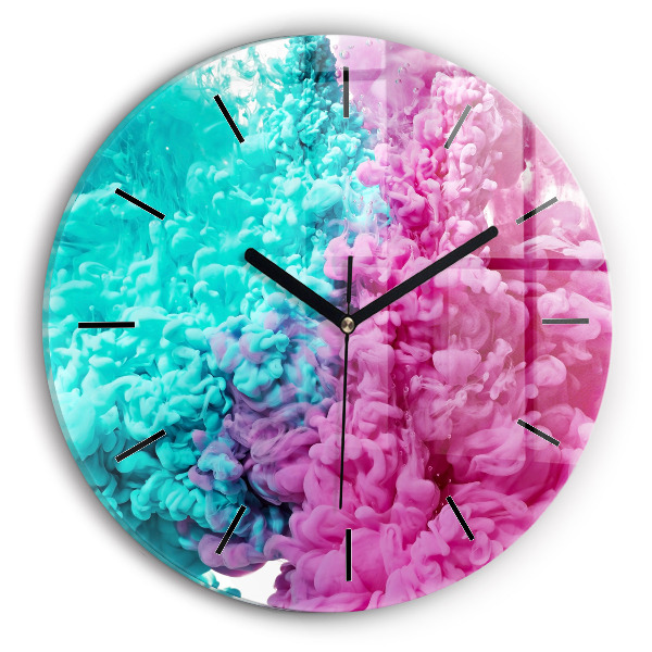 Wanduhr rund Moderne Kunst - Flecken