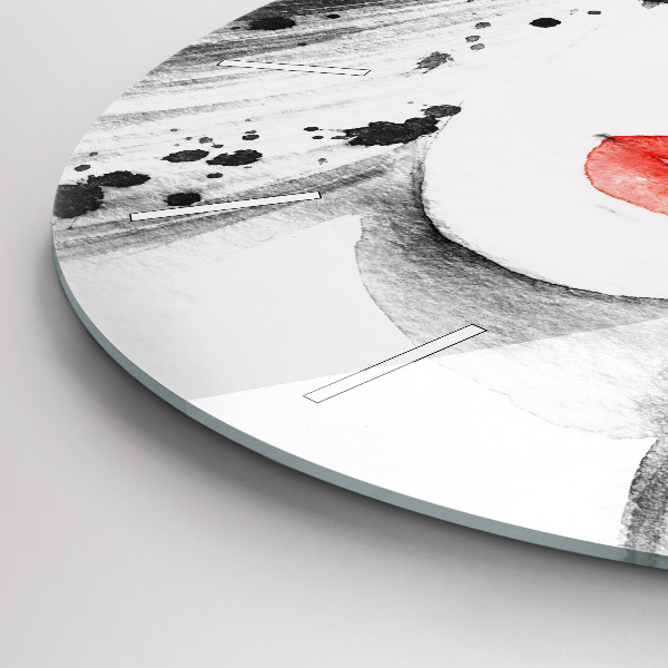 Wanduhr rund Frau mit Hut