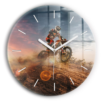 Wanduhr rund Mann auf Motorrad