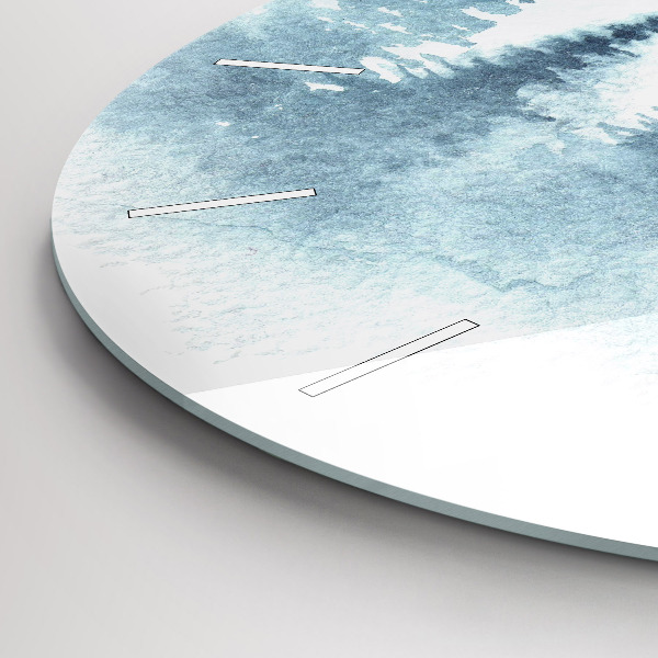 Wanduhr glas rund Winterlicher Wald