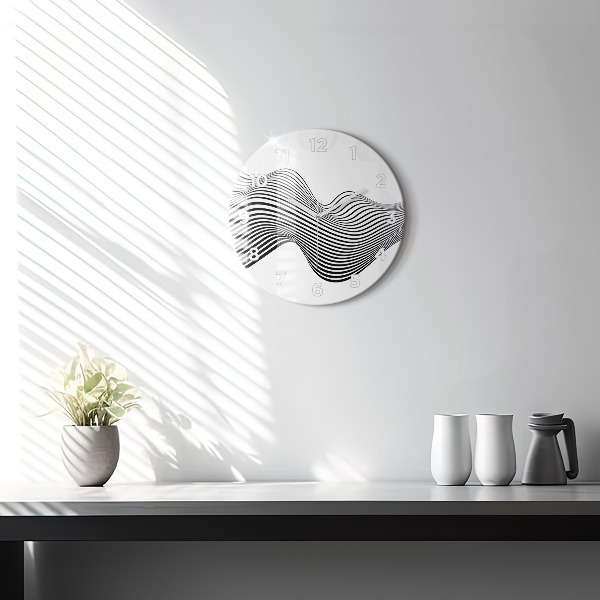 Wanduhr rund mit motiv Schwarz-weiße Kunst