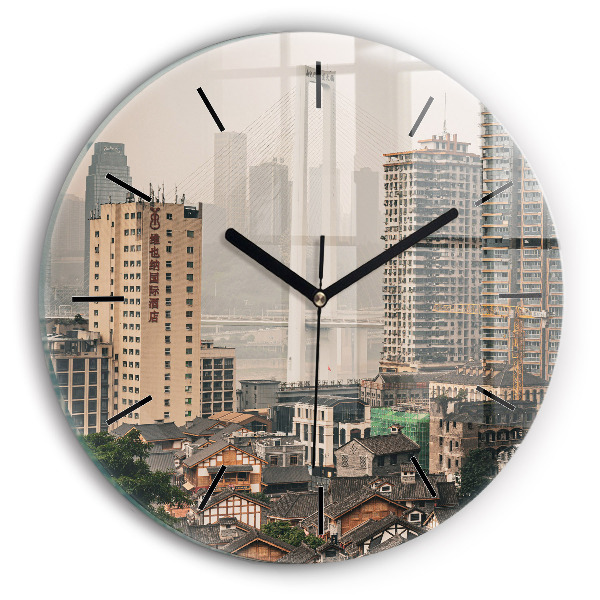 Wanduhr glas rund Alte Stadt in Chongqing