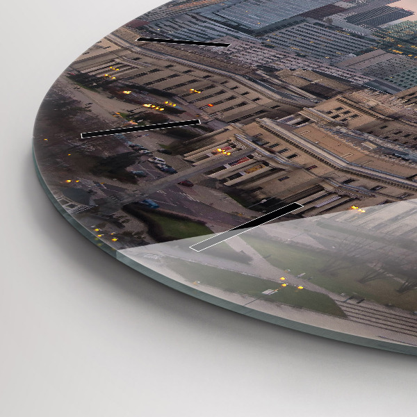 Wanduhr rund Panorama von Warschau