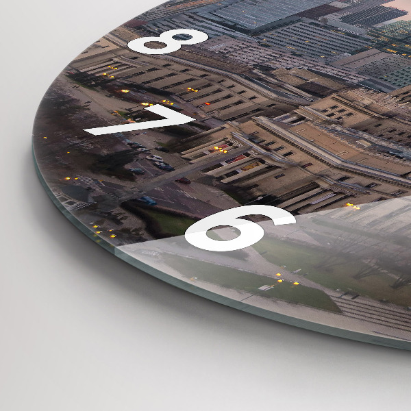 Wanduhr rund Panorama von Warschau