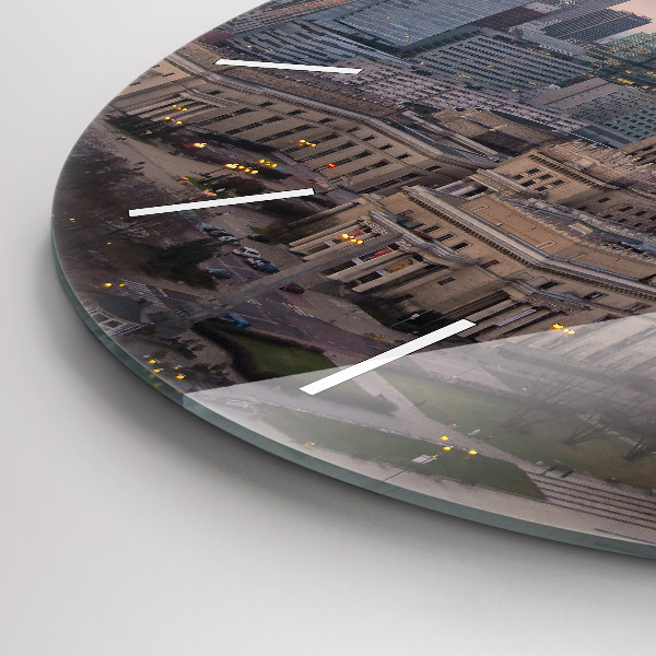 Wanduhr rund Panorama von Warschau