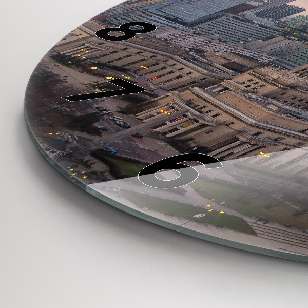 Wanduhr rund Panorama von Warschau