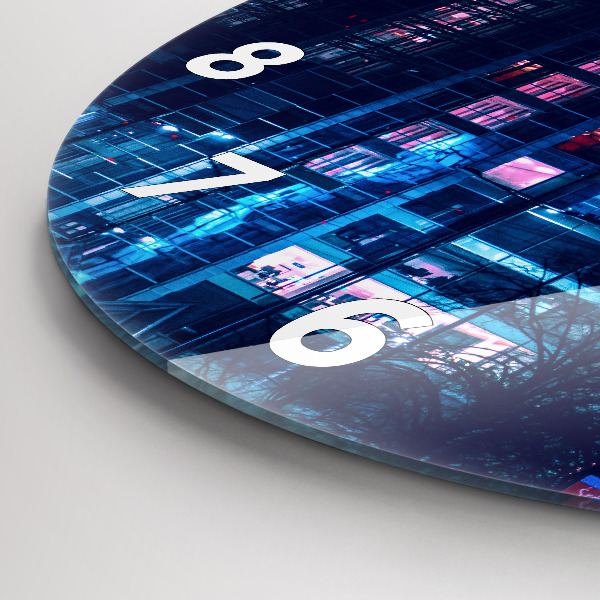 Wanduhr rund Warschau bei Nacht