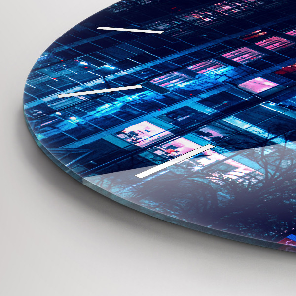 Wanduhr rund Warschau bei Nacht