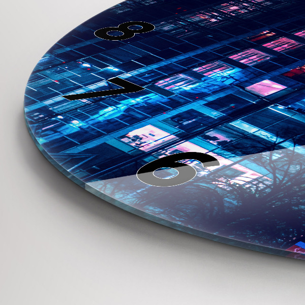 Wanduhr rund Warschau bei Nacht