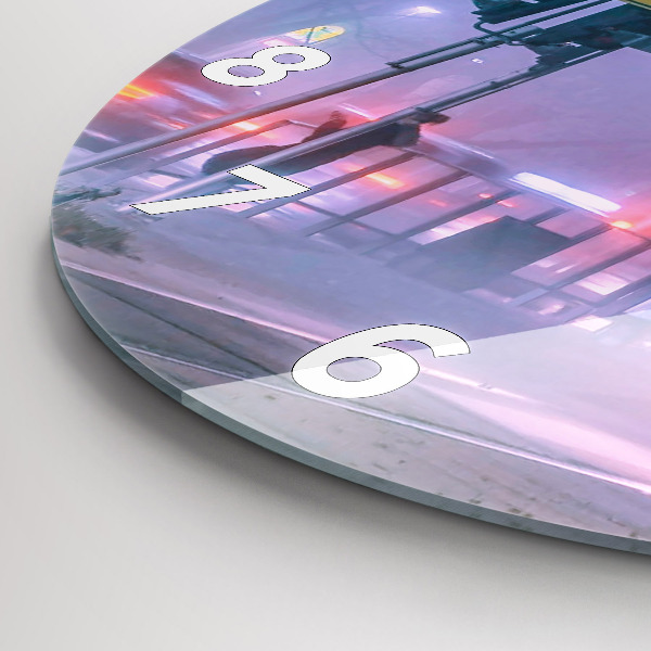 Wanduhr rund mit motiv Warschau im Nebel