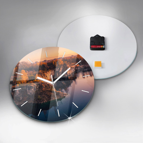 Wanduhr rund Krakauer See Zakrzówek Herbst