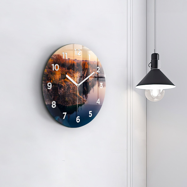 Wanduhr rund Krakauer See Zakrzówek Herbst