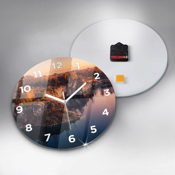Wanduhr rund Krakauer See Zakrzówek Herbst