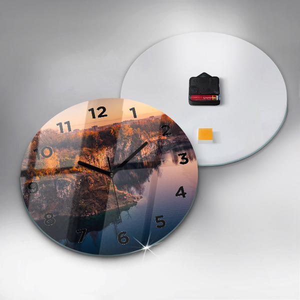 Wanduhr rund Krakauer See Zakrzówek Herbst