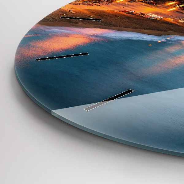 Wanduhr rund Strand von Barcelona