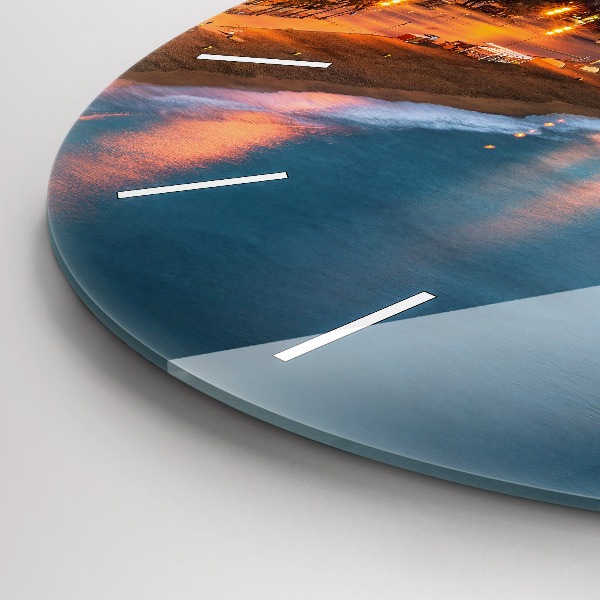 Wanduhr rund Strand von Barcelona