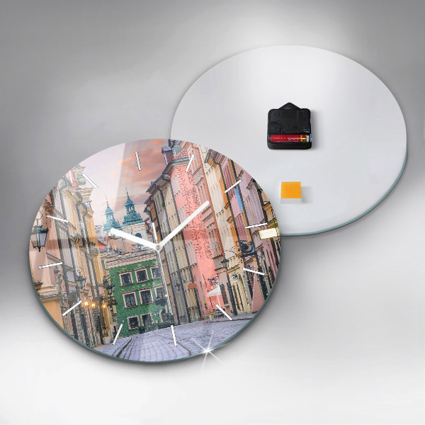 Wanduhr rund Alte Stadt in Warschau