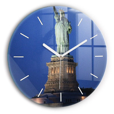 Wanduhr rund Freiheitsstatue in New York
