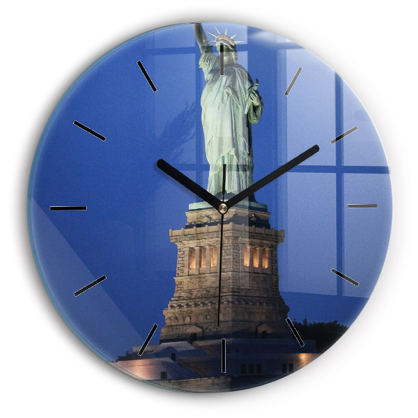 Wanduhr rund Freiheitsstatue in New York