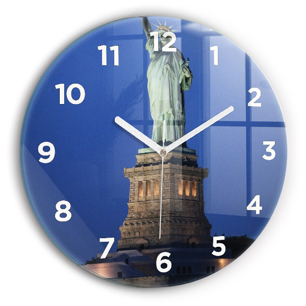 Wanduhr rund Freiheitsstatue in New York