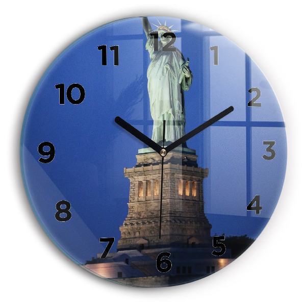 Wanduhr rund Freiheitsstatue in New York