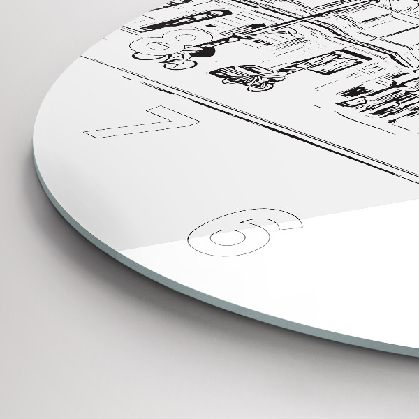 Wanduhr rund Illustration der Stadt Poznan