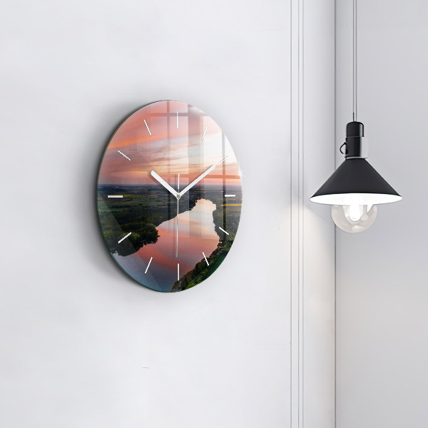 Wanduhr rund See aus der Vogelperspektive