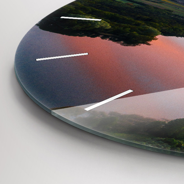 Wanduhr rund See aus der Vogelperspektive