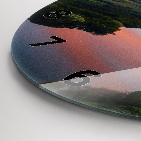 Wanduhr rund See aus der Vogelperspektive