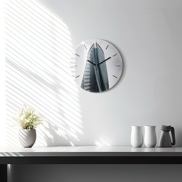 Wanduhr rund mit motiv Mailänder Wolkenkratzer